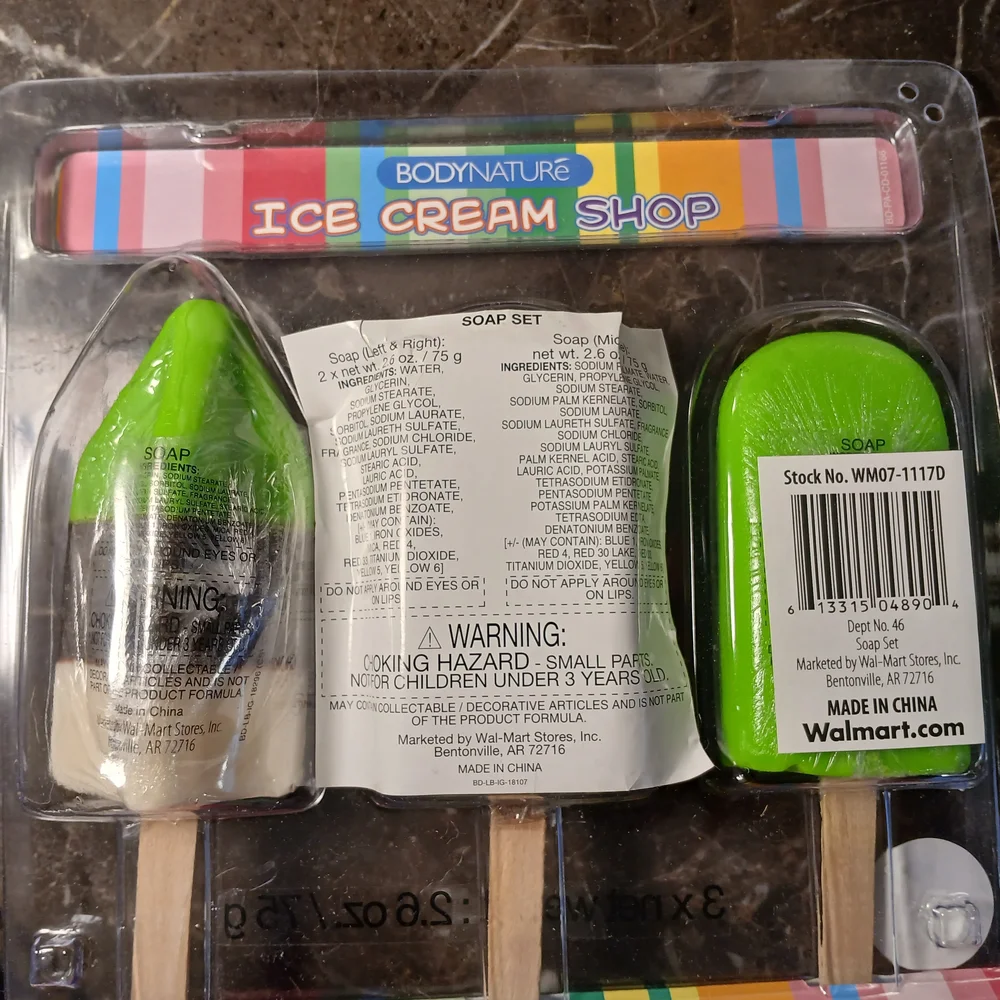 Ice Cream Soap Set for Kids - Green and Brown